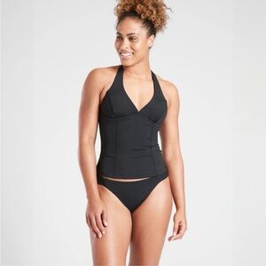 36D/DD Tall Sculpted Halter Swim Tankini in Black. Has underwire. NWOT